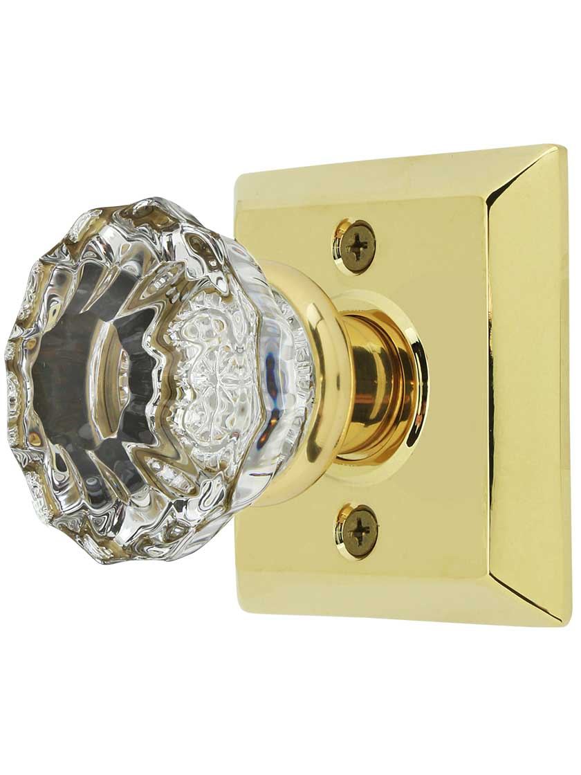 Quincy Rosette Door Set with Astoria Crystal Glass Knobs